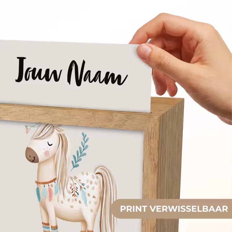 Pony - Lichtbruin - Vlekken - Veren Light Box met kabel (Kinderlampje) klein -USP_websiteprintNL