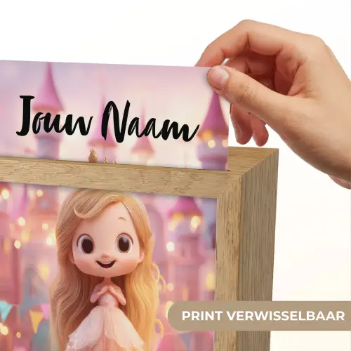 Prinses - Roze - Kasteel Light Box met kabel (Kinderlampje) klein -USP_websiteprintNL