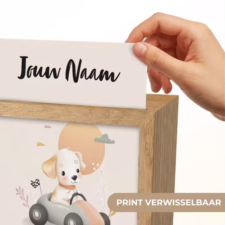 Puppy - Oranje - Raceauto Light Box met kabel (Kinderlampje) klein -USP_websiteprintNL