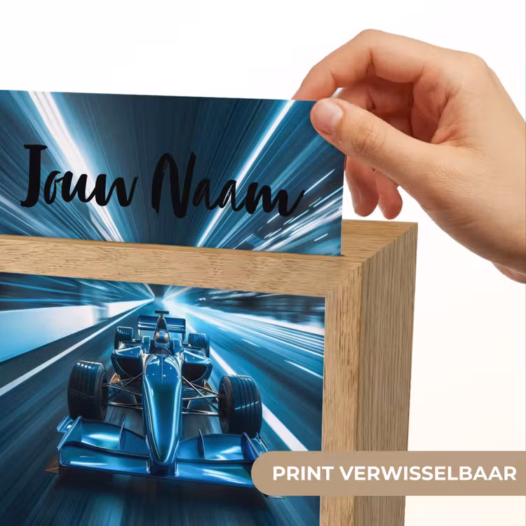 Race - Auto - Formule 1 - Jongens - Blauw Light Box met kabel (Kinderlampje) klein -USP_websiteprintNL