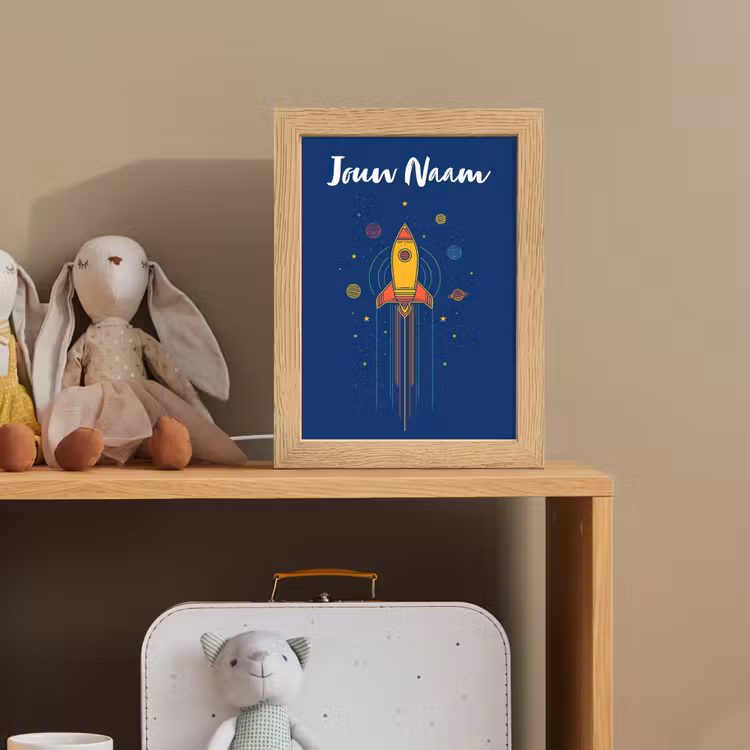 Raket - Blauw - Sterren Light Box met kabel (Kinderlampje) klein -sfeer2_kind