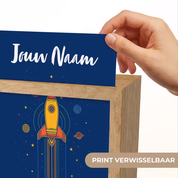 Raket - Blauw - Sterren Light Box met kabel (Kinderlampje) klein -USP_websiteprintNL