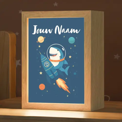 Raket - Haai - Ruimte Light Box met kabel (Kinderlampje) klein -zzz_3d_website