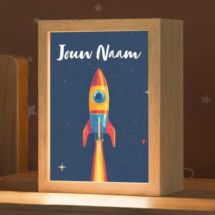 Raket - Rookwolken - Ruimte Light Box met kabel (Kinderlampje) klein -zzz_3d_website