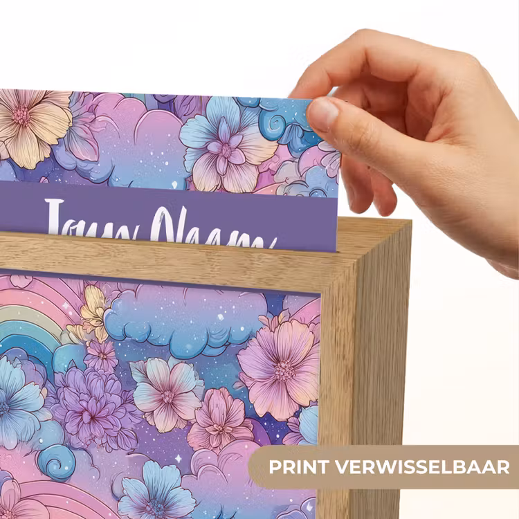 Regenbogen - Bloemen - Kleurrijk - Wolken Light Box met kabel (Kinderlampje) klein -USP_websiteprintNL