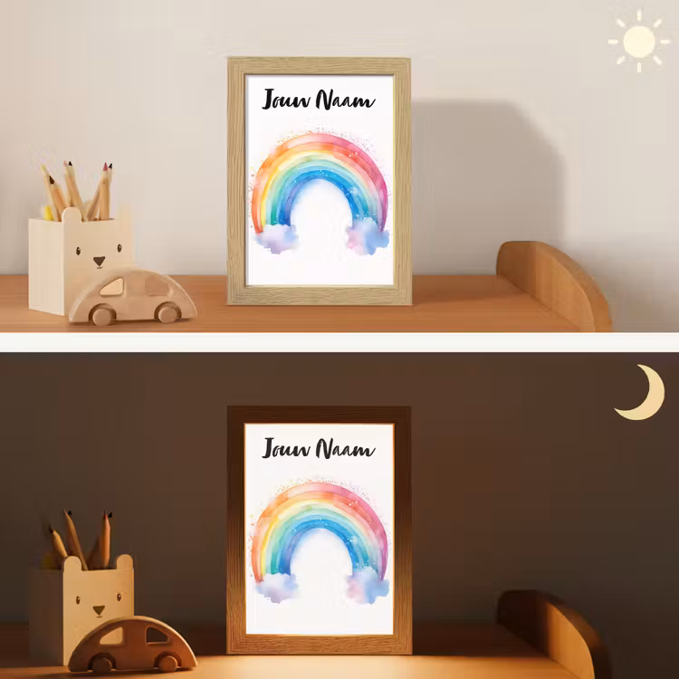 Regenboog - Kinderen - Meisje Light Box met kabel (Kinderlampje) klein -sfeer3_kind