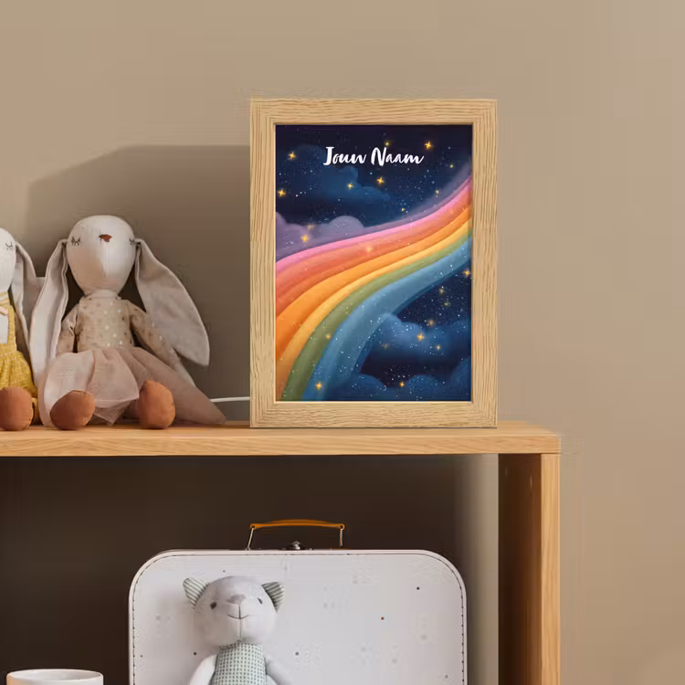 Regenboog - Sterrenhemel - Kleurrijk Light Box met kabel (Kinderlampje) klein -sfeer2_kind