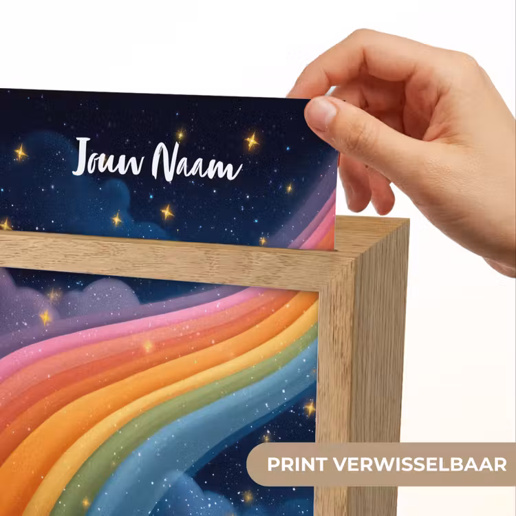 Regenboog - Sterrenhemel - Kleurrijk Light Box met kabel (Kinderlampje) klein -USP_websiteprintNL