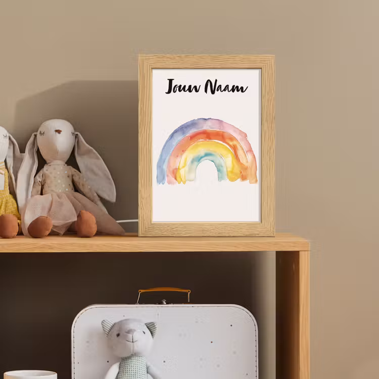 Regenboog - Watercolor - Kleurrijk Light Box met kabel (Kinderlampje) klein -sfeer2_kind