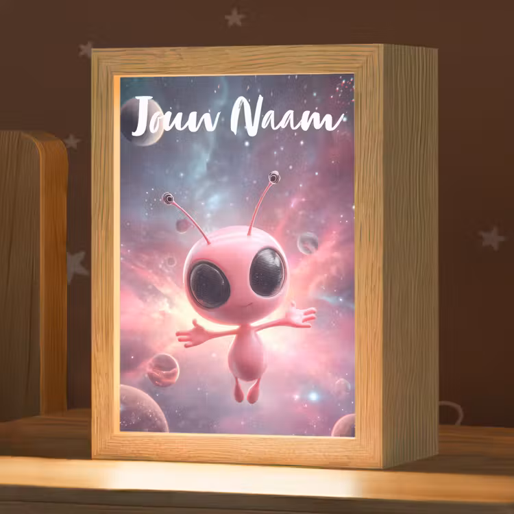 Roze - Alien - Planeten - Ruimte Light Box met kabel (Kinderlampje) klein -zzz_3d_website