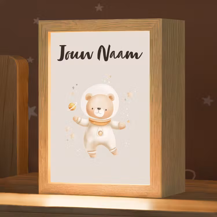 Ruimte - Sterren - Beige - Beer Light Box met kabel (Kinderlampje) klein -zzz_3d_website