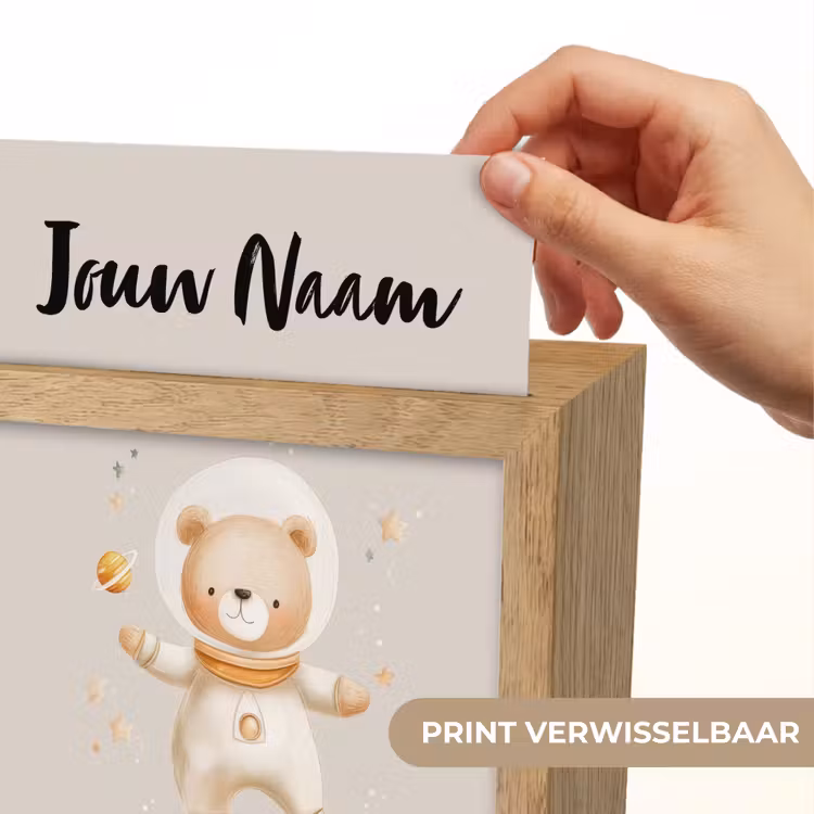 Ruimte - Sterren - Beige - Beer Light Box met kabel (Kinderlampje) klein -USP_websiteprintNL