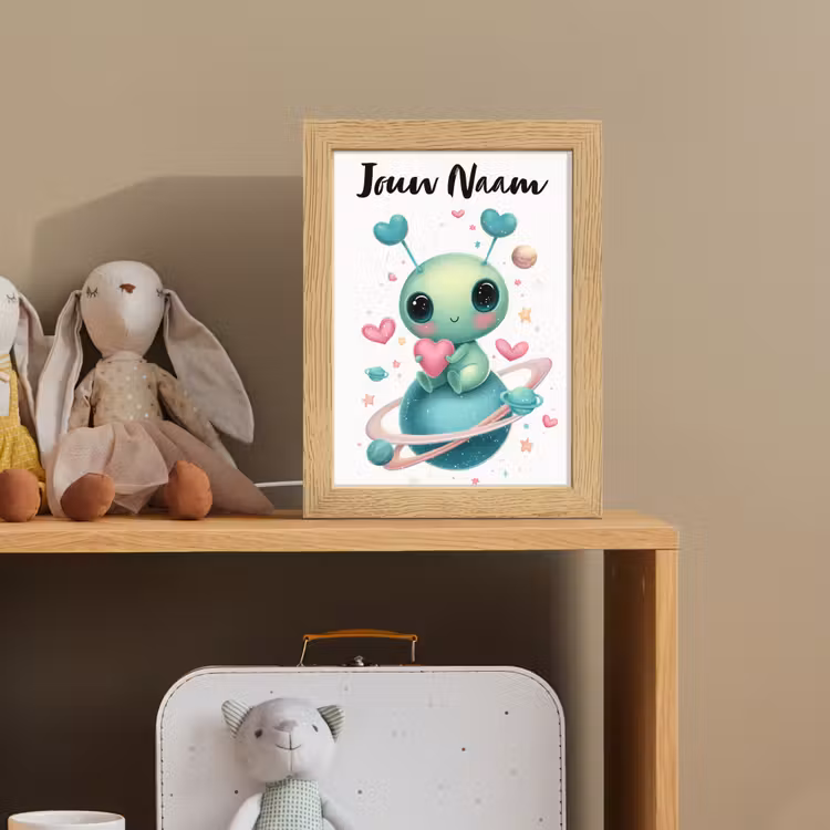 Ruimte - Wezen - Hartjes - Planeet Light Box met kabel (Kinderlampje) klein -sfeer2_kind