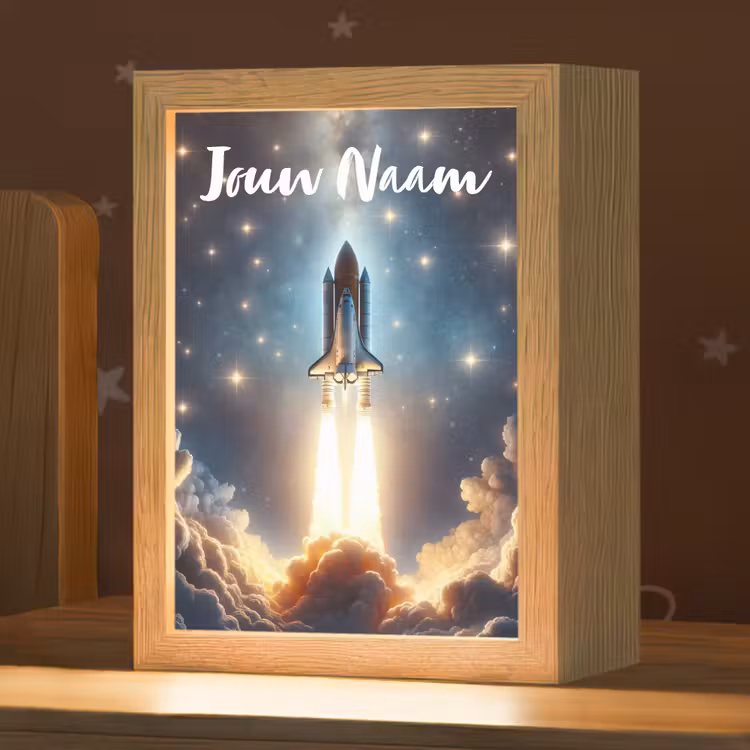 Ruimtevaart - Raket - Space - Sterren Light Box met kabel (Kinderlampje) klein -zzz_3d_website