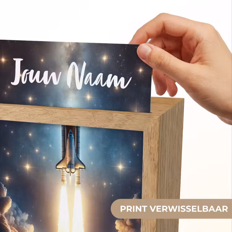 Ruimtevaart - Raket - Space - Sterren Light Box met kabel (Kinderlampje) klein -USP_websiteprintNL