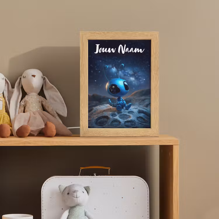 Ruimtewezen - Blauw - Galaxy Light Box met kabel (Kinderlampje) klein -sfeer2_kind