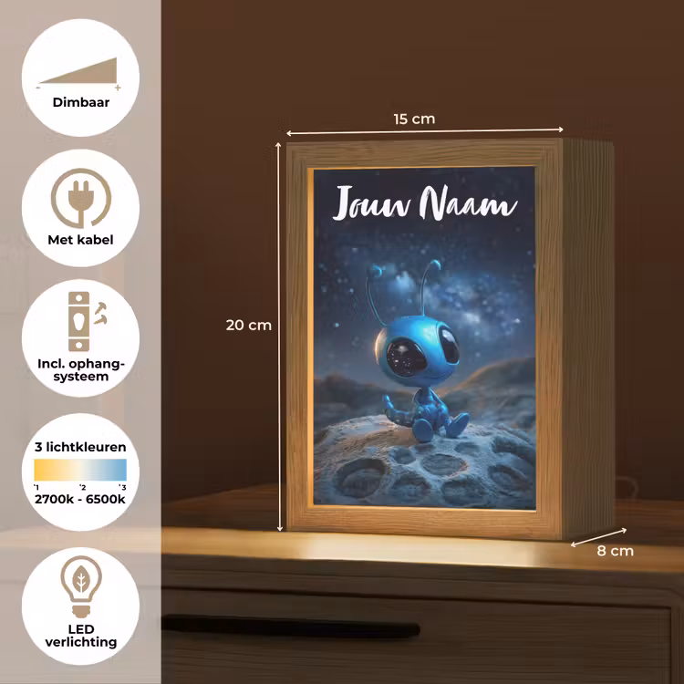 Ruimtewezen - Blauw - Galaxy Light Box met kabel (Kinderlampje) klein -USP_NL