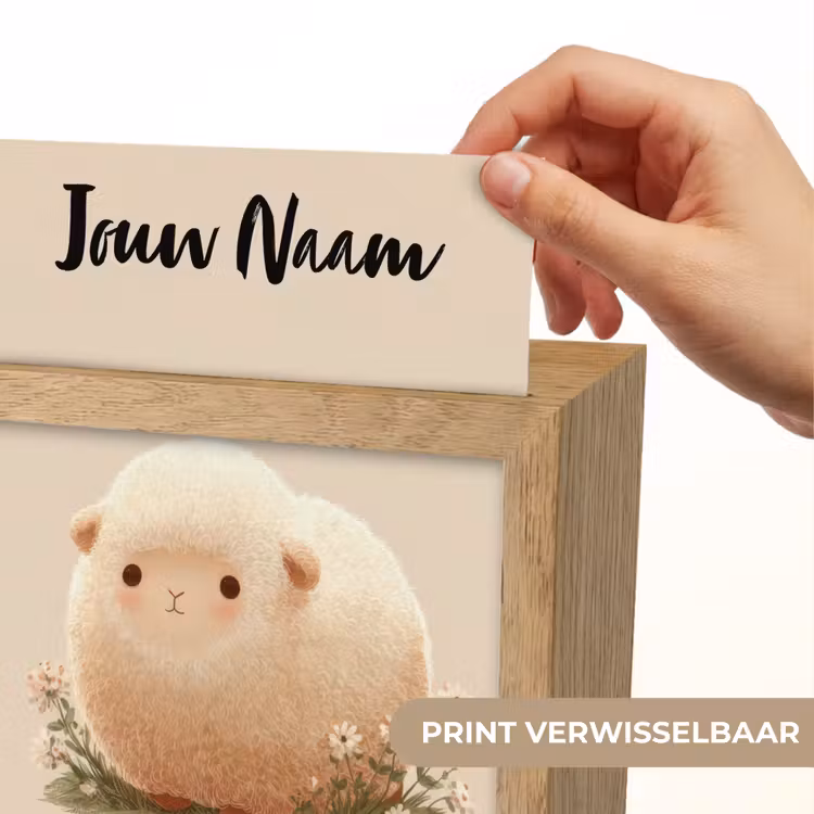 Schaap - Beige - Bloemen Light Box met kabel (Kinderlampje) klein -USP_websiteprintNL