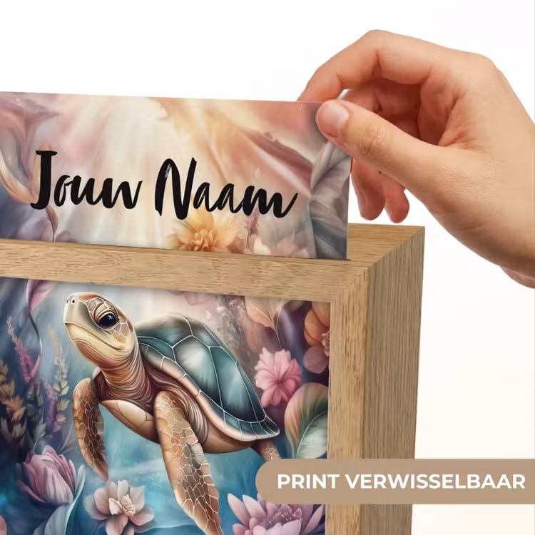 Schildpad - Bloemen - Onderwater Light Box met kabel (Kinderlampje) klein -USP_websiteprintNL