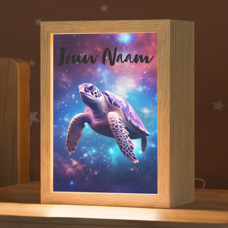 Schildpad - Dier - Galaxy - Ruimte Light Box met kabel (Kinderlampje) klein -zzz_3d_website