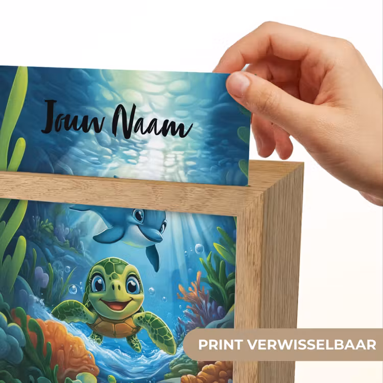 Schildpad - Dolfijn - Oceaan Light Box met kabel (Kinderlampje) klein -USP_websiteprintNL