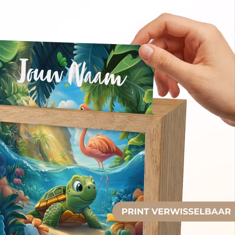 Schildpad - Flamingo - Tropisch - Oceaan Light Box met kabel (Kinderlampje) klein -USP_websiteprintNL