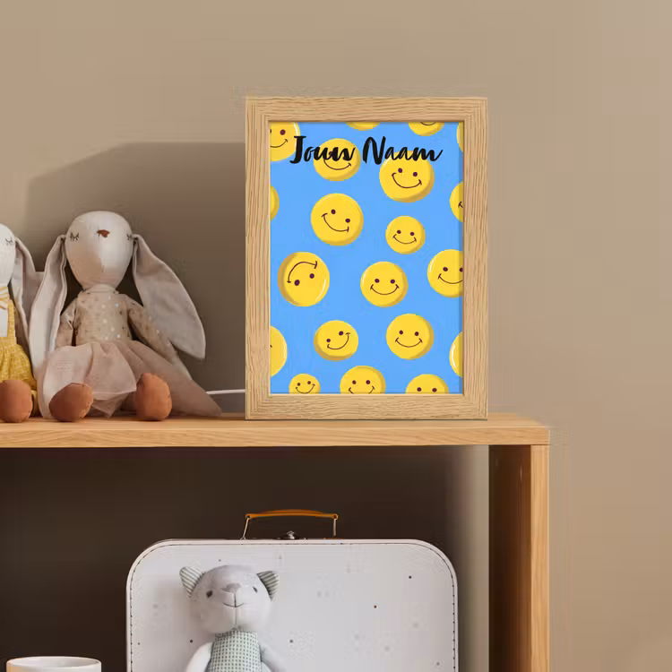 Smileys - Geel - Blauw Light Box met kabel (Kinderlampje) klein -sfeer2_kind