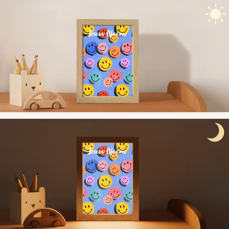 Smileys - Kleurrijk Light Box met kabel (Kinderlampje) klein -sfeer3_kind