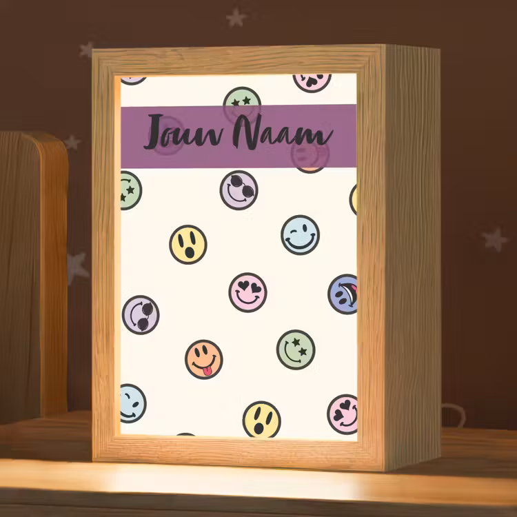 Smileys - Kleurrijk - Grappig Light Box met kabel (Kinderlampje) klein -zzz_3d_website
