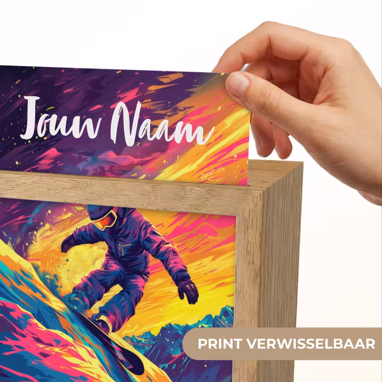 Snowboarden - Sneeuw - Kleurrijk Light Box met kabel (Kinderlampje) klein -USP_websiteprintNL