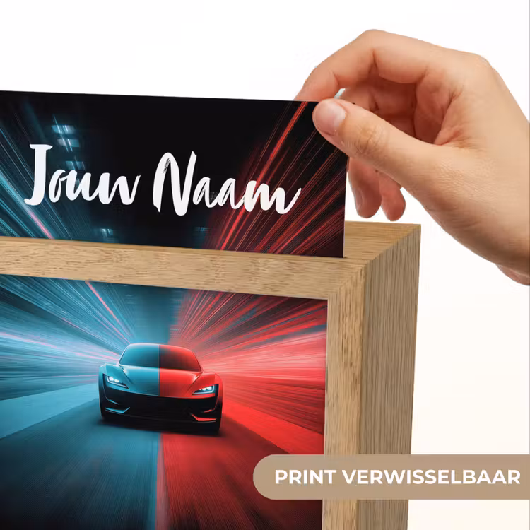 Sportauto - Blauw - Neon - Stad Light Box met kabel (Kinderlampje) klein -USP_websiteprintNL