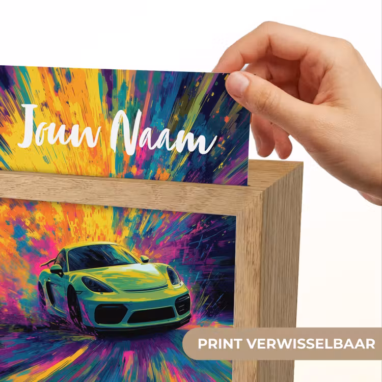 Sportauto - Groen - Verfstrepen - Kleuren Light Box met kabel (Kinderlampje) klein -USP_websiteprintNL