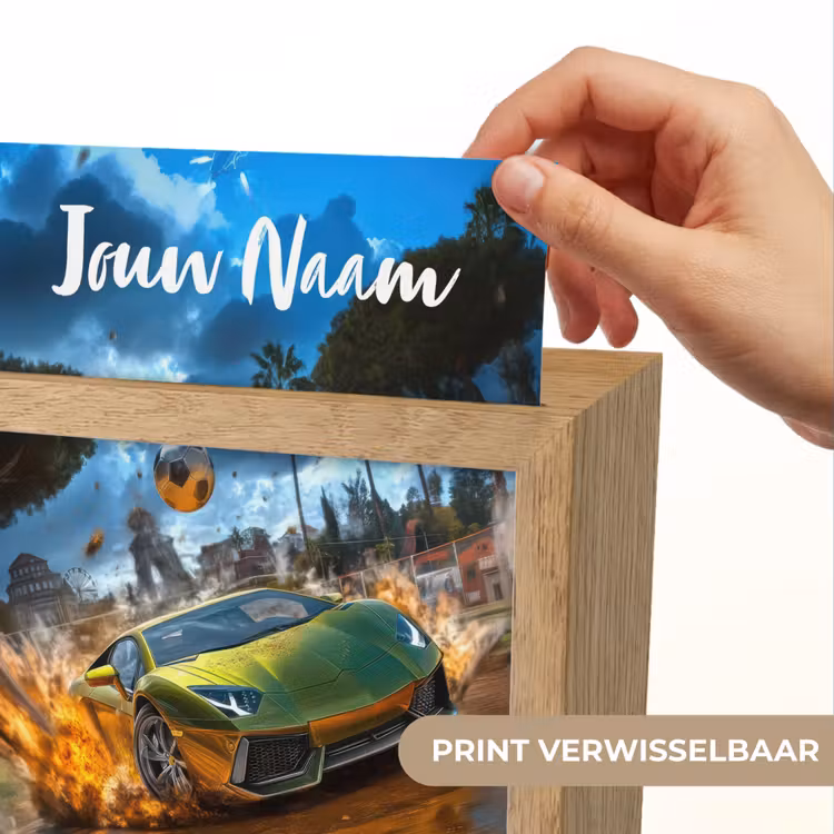 Sportwagen - Groen - Voetbal Light Box met kabel (Kinderlampje) klein -USP_websiteprintNL