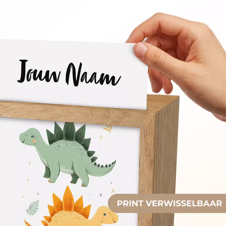 Stegosaurus - Sterren - Bladeren - Minimalistisch Light Box met kabel (Kinderlampje) klein -USP_websiteprintNL