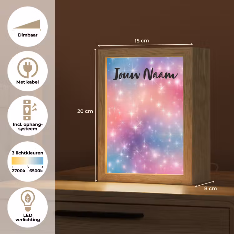 Sterren - Abstract - Kleuren Light Box met kabel (Kinderlampje) klein -USP_NL