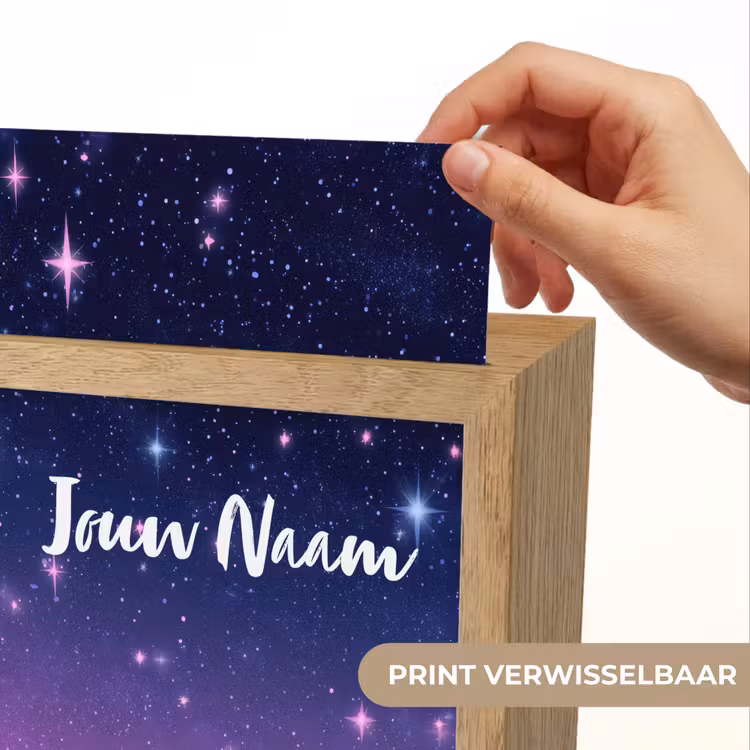 Sterren - Galaxy - Blauw - Roze Light Box met kabel (Kinderlampje) klein -USP_websiteprintNL