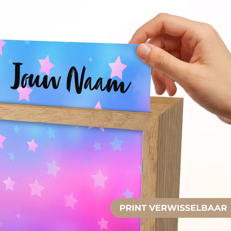 Sterren - Roze - Blauw Light Box met kabel (Kinderlampje) klein -USP_websiteprintNL