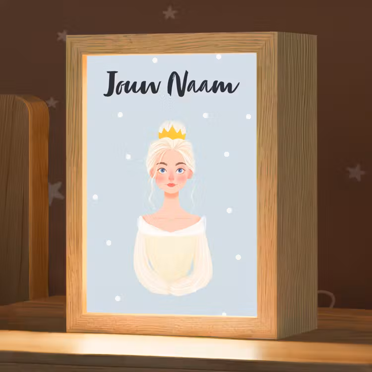 Stippen - Prinses - Kroon - Blond Light Box met kabel (Kinderlampje) klein -zzz_3d_website