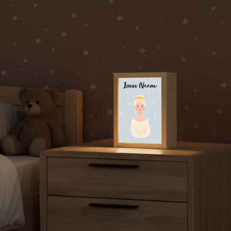 Stippen - Prinses - Kroon - Blond Light Box met kabel (Kinderlampje) klein -sfeer1_kind