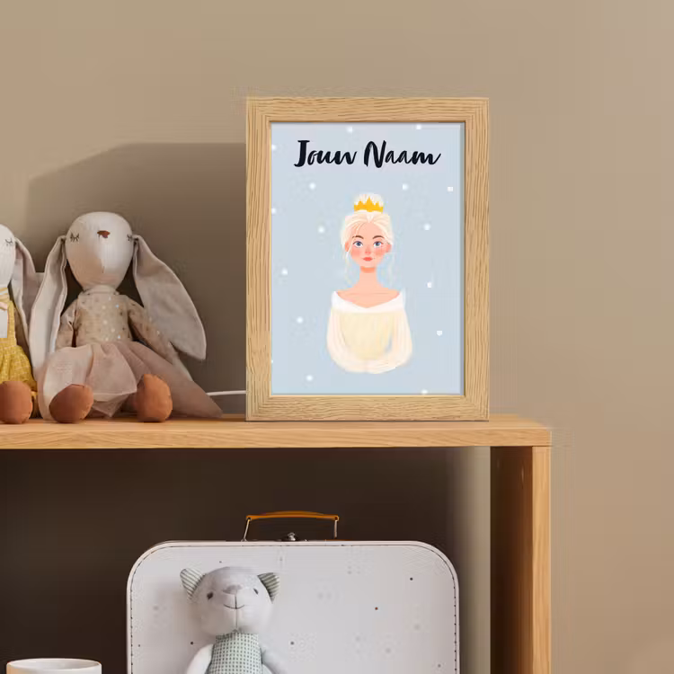 Stippen - Prinses - Kroon - Blond Light Box met kabel (Kinderlampje) klein -sfeer2_kind