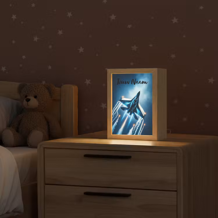 Straaljager - Blauw - Jongens Light Box met kabel (Kinderlampje) klein -sfeer1_kind