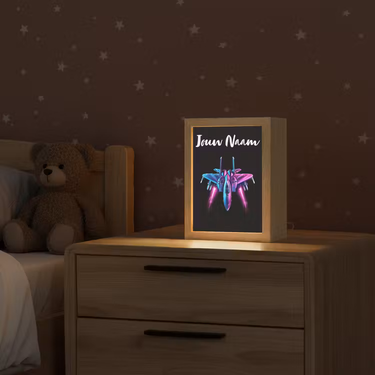 Straaljager - Blauw - Kleuren - Jongens - Zwart Light Box met kabel (Kinderlampje) klein -sfeer1_kind