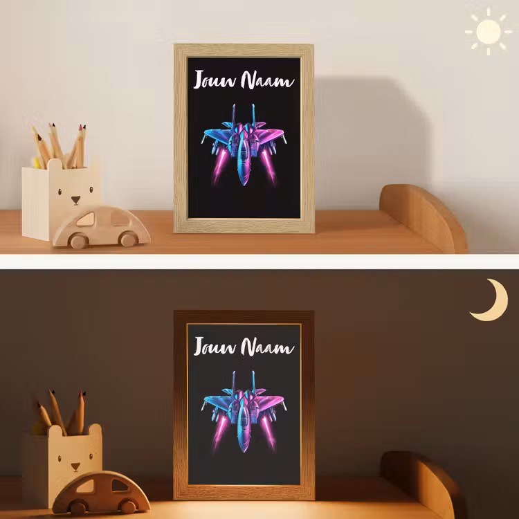Straaljager - Blauw - Kleuren - Jongens - Zwart Light Box met kabel (Kinderlampje) klein -sfeer3_kind