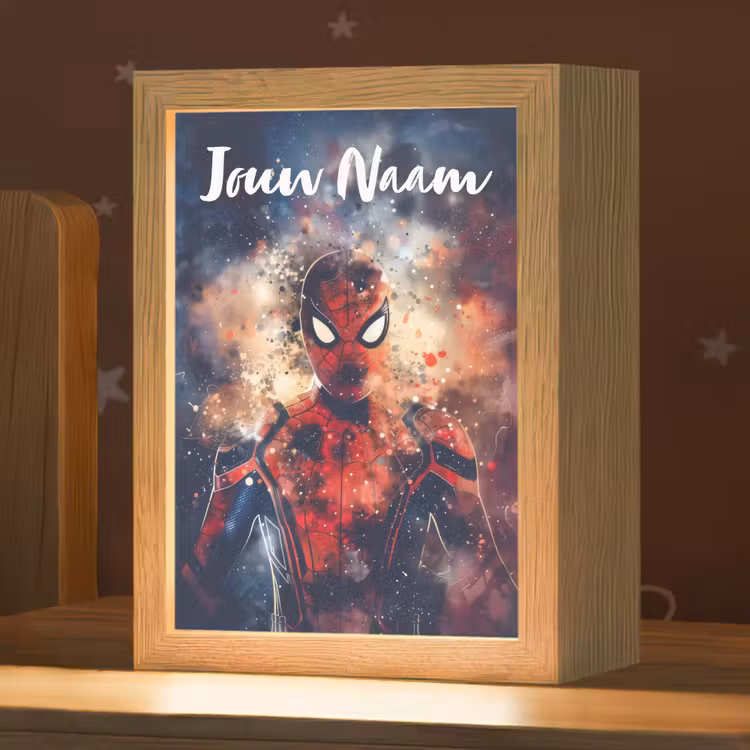 Superheld - Jongens - Rook - Kleuren Light Box met kabel (Kinderlampje) klein -zzz_3d_website