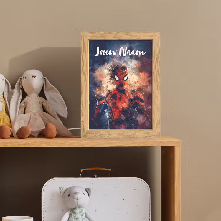 Superheld - Jongens - Rook - Kleuren Light Box met kabel (Kinderlampje) klein -sfeer2_kind