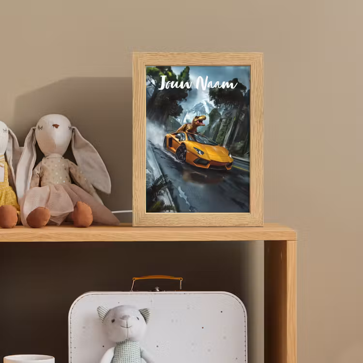 T-Rex - Auto - Regenwoud Light Box met kabel (Kinderlampje) klein -sfeer2_kind