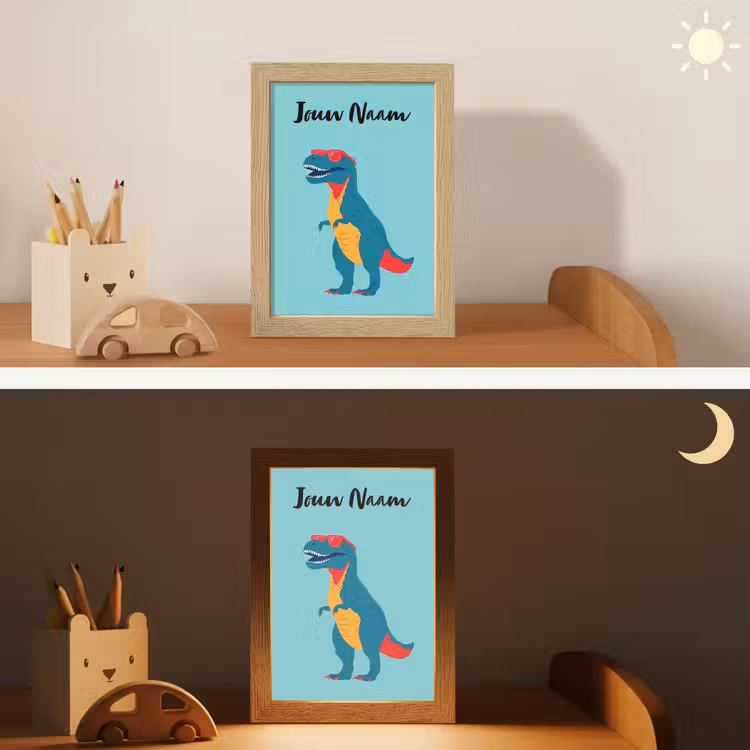 T-Rex - Zonnebril - Blauw - Glimlach Light Box met kabel (Kinderlampje) klein -sfeer3_kind