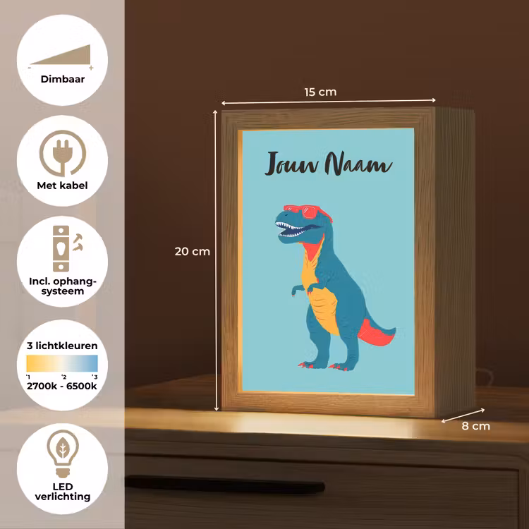 T-Rex - Zonnebril - Blauw - Glimlach Light Box met kabel (Kinderlampje) klein -USP_NL