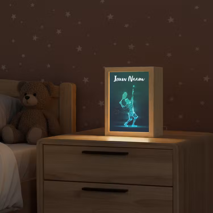 Tennis - Futuristisch - Sport - Neon Light Box met kabel (Kinderlampje) klein -sfeer1_kind