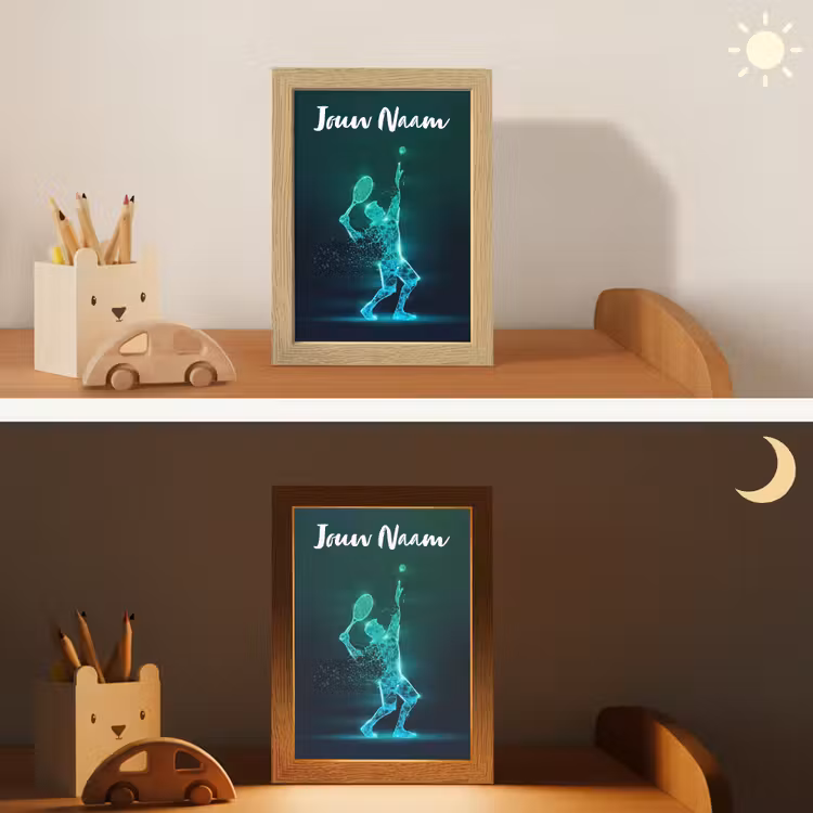 Tennis - Futuristisch - Sport - Neon Light Box met kabel (Kinderlampje) klein -sfeer3_kind